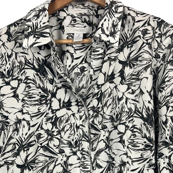 Chicos No-Iron Women's L Classic Minimalist Art to Wear Career Button Up Shirt - Picture 1 of 14